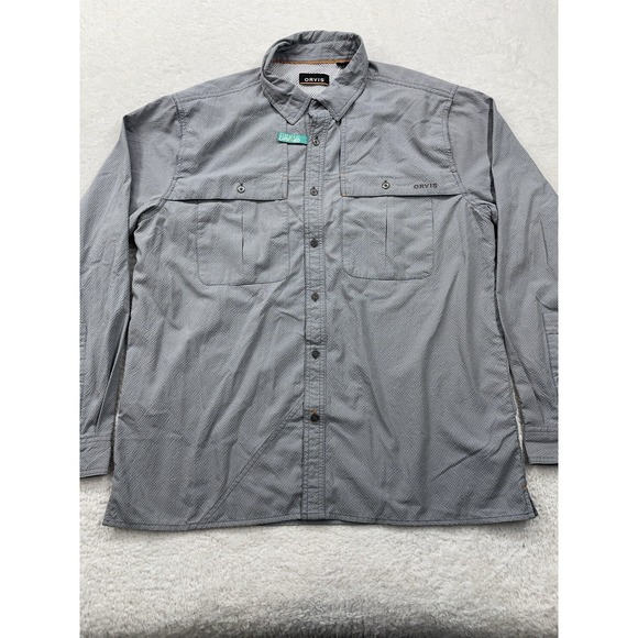 Orvis NWOT Men's Long Sleeve Tech Shirt UPF 40 Quick-Dry Back Mesh Vent Size L‎ - Picture 1 of 9